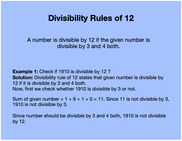 Divisibility Rule Of 12 With Examples Check Divisibility By 12 Tutorialwing 8058